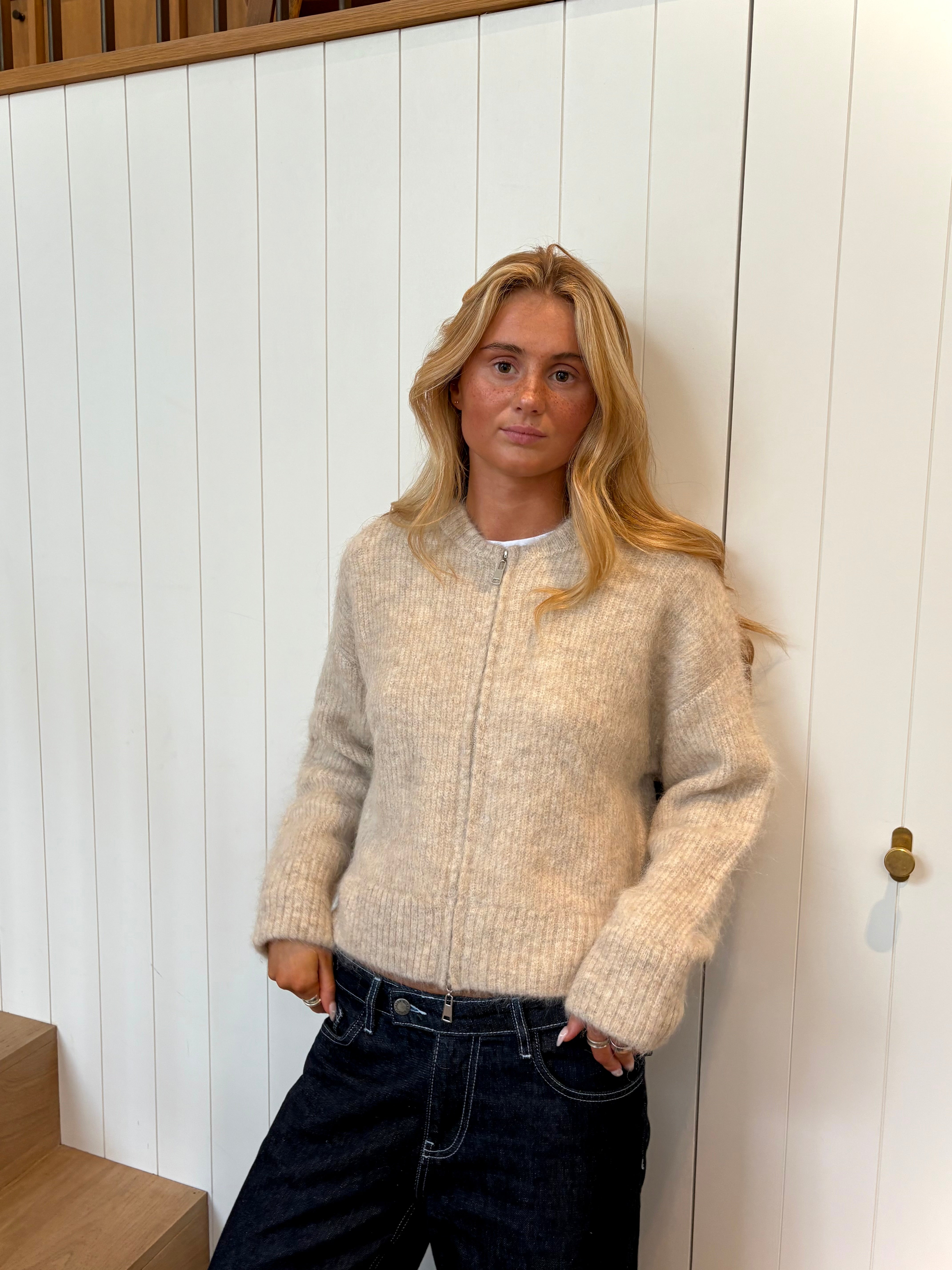 Dual Zip Bomber - Beige