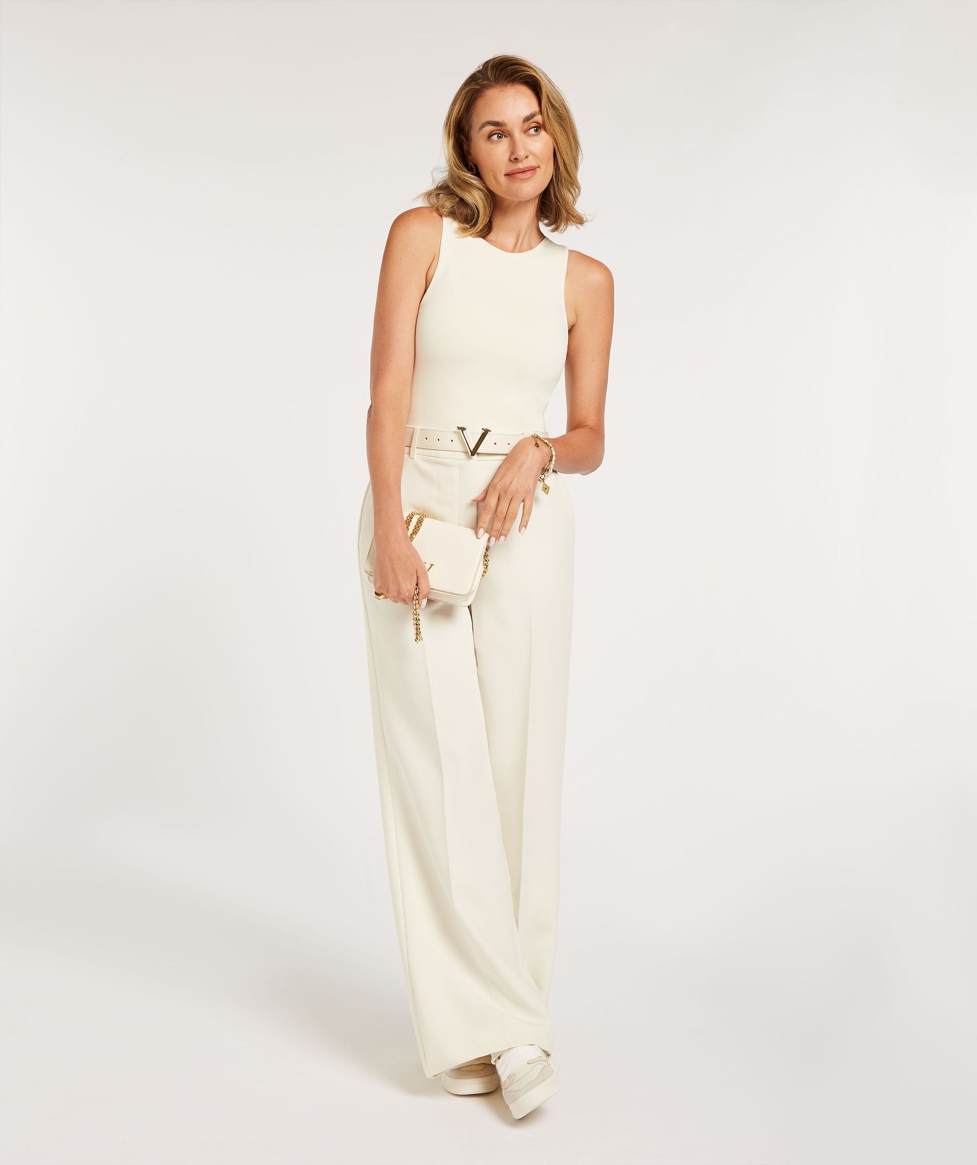 Josh V – Kate wide leg pantalon – creme white